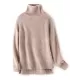 Casual Long Sleeves Loose Solid Color High-Neck Sweater Tops