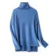 Casual Long Sleeves Loose Solid Color High-Neck Sweater Tops