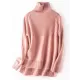 Casual Long Sleeves Loose Solid Color High-Neck Sweater Tops