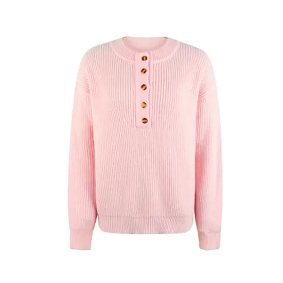 Casual Long Sleeves Solid Color Round-Neck Sweater Tops