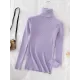 Simple Skinny Solid Color High-Neck Sweater Tops