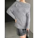 Solid Color Long Sleeves Loose Off-the-shoulder Sweater Pullovers Knitwear