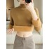 Skinny Solid Color Half Turtleneck Sweater Tops