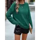 Solid Color Long Sleeves Loose Round-Neck Sweater Pullovers