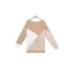 Casual Long Sleeves Loose Contrast Color Round-Neck Sweater Tops