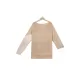 Casual Long Sleeves Loose Contrast Color Round-Neck Sweater Tops