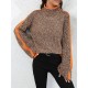 Casual Long Sleeves Loose Contrast Color Half Turtleneck Sweater Tops