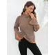 Casual Long Sleeves Loose Contrast Color Half Turtleneck Sweater Tops