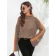 Casual Long Sleeves Loose Contrast Color Half Turtleneck Sweater Tops