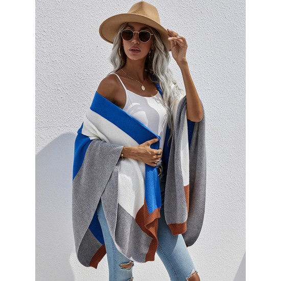 Original Creation Contrast Color Striped Sweater Tops Cardigan Coats