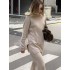 Casual Loose Long Sleeves Split-Side Solid Color High-Neck Sweater Tops