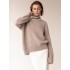 Casual Long Sleeves Loose Solid Color High-Neck Sweater Tops