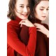 Casual Skinny Long Sleeves Solid Color Heaps Collar Sweater Tops Pullovers