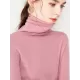 Casual Skinny Long Sleeves Solid Color Heaps Collar Sweater Tops Pullovers