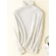 Casual Skinny Long Sleeves Solid Color Heaps Collar Sweater Tops Pullovers