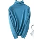 Casual Skinny Long Sleeves Solid Color Heaps Collar Sweater Tops Pullovers