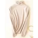 Casual Skinny Long Sleeves Solid Color Heaps Collar Sweater Tops Pullovers