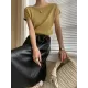 Stylish Loose Solid Color Boat Neck Knitwear Pullovers Tops