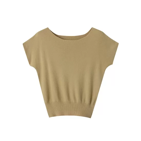 Stylish Loose Solid Color Boat Neck Knitwear Pullovers Tops