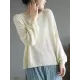 See-Through Solid Color Long Sleeves Loose Round-Neck Sweater Tops