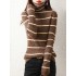 Urban Skinny Striped High-Neck Sweater Tops