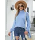 Loose Long Sleeves Solid Color High-Neck Sweater Tops