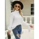 Loose Long Sleeves Solid Color High-Neck Sweater Tops