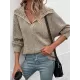 Casual Loose Long Sleeves Solid Color Lapel Collar Sweater Tops