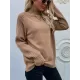 Stylish Long Sleeves Loose Solid Color High-Neck Sweater Tops