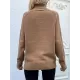 Stylish Long Sleeves Loose Solid Color High-Neck Sweater Tops