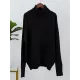 Casual Long Sleeves Loose Solid Color High-Neck Sweater Tops