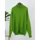 Casual Long Sleeves Loose Solid Color High-Neck Sweater Tops