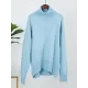 Casual Long Sleeves Loose Solid Color High-Neck Sweater Tops