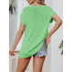 Solid Color Batwing Sleeves Loose V-Neck Pullovers