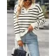 Casual Loose Striped Polo Sweater Top