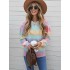 Casual Loose Patchwork Round-Neck Sweater Top