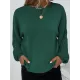 Knitted Twist Long Sleeves Solid Color Round-Neck Sweater Tops