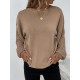 Knitted Twist Long Sleeves Solid Color Round-Neck Sweater Tops