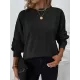 Knitted Twist Long Sleeves Solid Color Round-Neck Sweater Tops