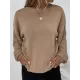 Knitted Twist Long Sleeves Solid Color Round-Neck Sweater Tops