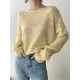 Gentle Mohair Knitted Loose Long Sleeves Solid Color Thin Sweater Tops