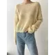 Gentle Mohair Knitted Loose Long Sleeves Solid Color Thin Sweater Tops