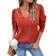 Stylish Loose Solid Color V-Neck Sweater Tops