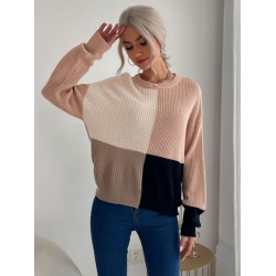 Casual Loose Patchwork Sweater Top