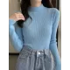 Casual Skinny Long Sleeves Solid Color High-Neck Sweater Tops