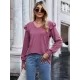 Casual Loose Solid Color V-Neck Shirts Top