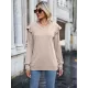 Casual Loose Solid Color V-Neck Shirts Top