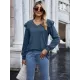 Casual Loose Solid Color V-Neck Shirts Top