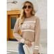 Casual Loose Letter Print Solid Color Round-Neck Sweater Tops