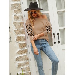 Casual Loose Leopard Patchwork Sweater Top